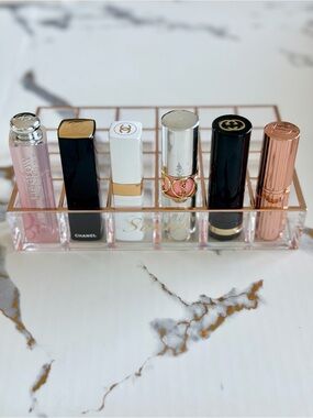 Sonny Cosmetics Luxury Rose Gold Lipstick Organizer - Holds 24 lipsticks